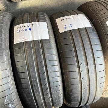 2 x Dunlop Sport BluResponse 195-60-15 Zomerbanden 5,5mm, Gebruikt, 15 inch, Ophalen of Verzenden, Band(en)