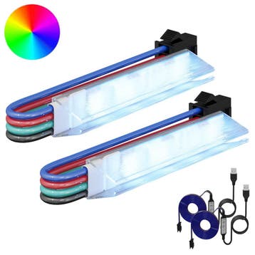 vidaXL LED-strip 2 st Zwart en Wit Koper en kunststof, Verzenden, Nieuw