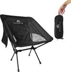 needventure® Campingstoel - Vouwstoel - Zwart - 2e Kansje, Caravans en Kamperen, Kampeeraccessoires, Ophalen of Verzenden, Zo goed als nieuw
