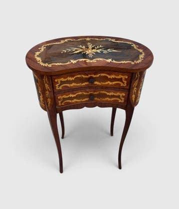 Nachtkastje - Walnoot, Esdoorn - Salontafel / nachtkastje, Antiek en Kunst