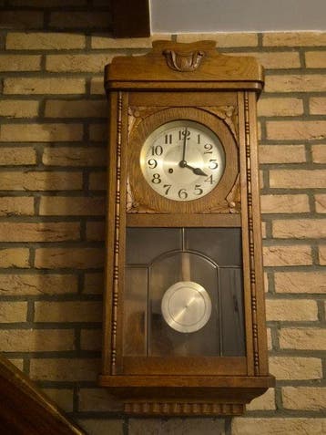 Wandklok - Hout - 1920-1930, Antiek en Kunst