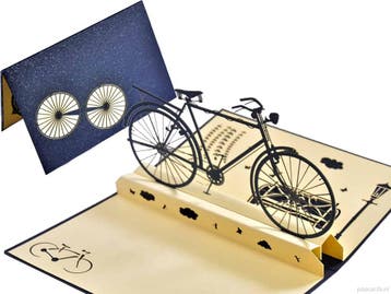 Klassieke Herenfiets pop-up wenskaart fiets, Verzenden, Nieuw