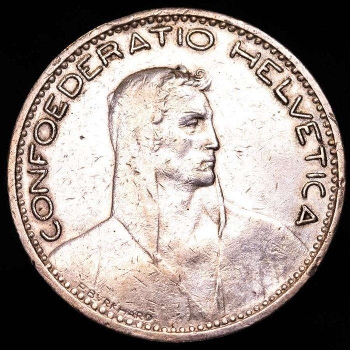 Zwitserland. 5 Francs Bern, 1923 B; Coat of arms of, Postzegels en Munten, Munten | Europa | Niet-Euromunten