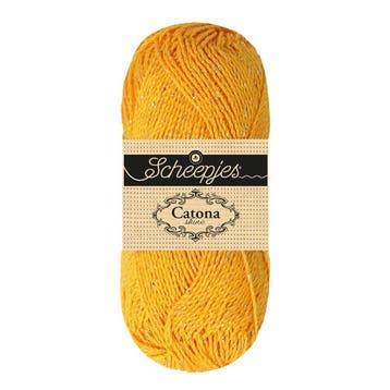 Scheepjes Catona Shine - 208 Yellow Gold - Gold - Katoenga, Ophalen of Verzenden, Nieuw