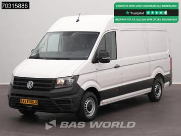 Volkswagen Crafter 140pk L3H3 Airco Camera Scherm L2H2 Airco, Stof, Gebruikt, Euro 6, Volkswagen