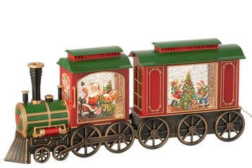 Trein Led + Muziek Kerstman Plastic Veelkleurig, Verzenden, Nieuw