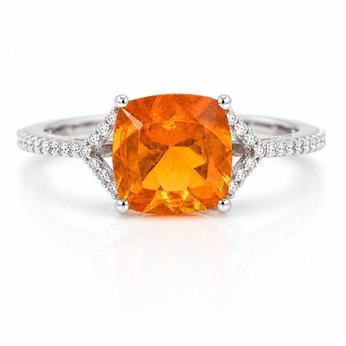 Zonder minimumprijs - Ring Platina - 1.57ct. tw. Vuuropaal -, Sieraden, Tassen en Uiterlijk, Ringen
