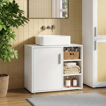 Wastafelonderkast Kulaik 51x60x32 cm wit [en.casa], Verzenden, Nieuw