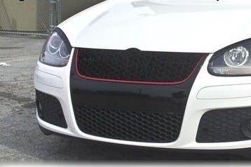 SK-Import Voor Grill Badgeless Zwart - Rood VW Golf, Ophalen of Verzenden, Nieuw, Voor, Volkswagen