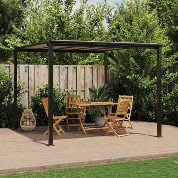 vidaXL Tuinpaviljoen 3x3 m aluminium antracietkleurig, Verzenden, Nieuw