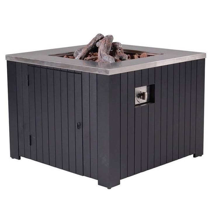 Cozy Living sfeerhaard Faro 80x80 cm zwart, Tuin en Terras, Tuinsets en Loungesets, Nieuw, Aluminium, Ophalen of Verzenden
