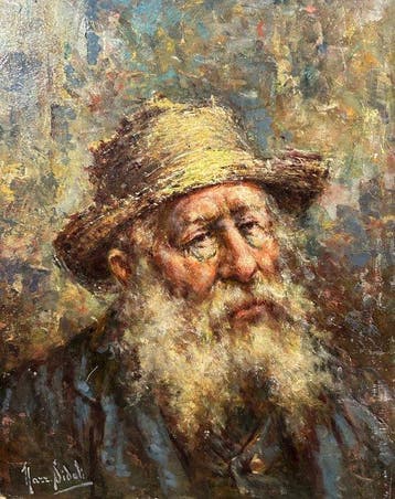 Nazzareno Sidoli (1879–1969) - Ritratto di Uomo con Cappello