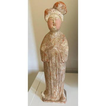 Oud Chinees, Tang-dynastie Terracotta Dikke Dame-figuur. 37