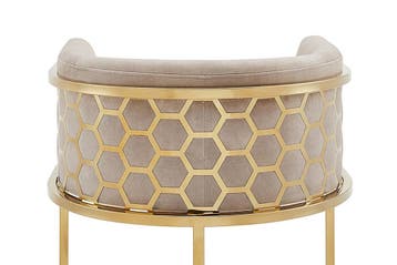 Barkruk ELEGANCE fluweelbeige met goudkleurig, Ophalen of Verzenden, Nieuw