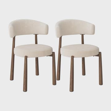 Set van 2 Mid-Century Modern Eetkamerstoelen - Chenille Gest, Verzenden, Nieuw