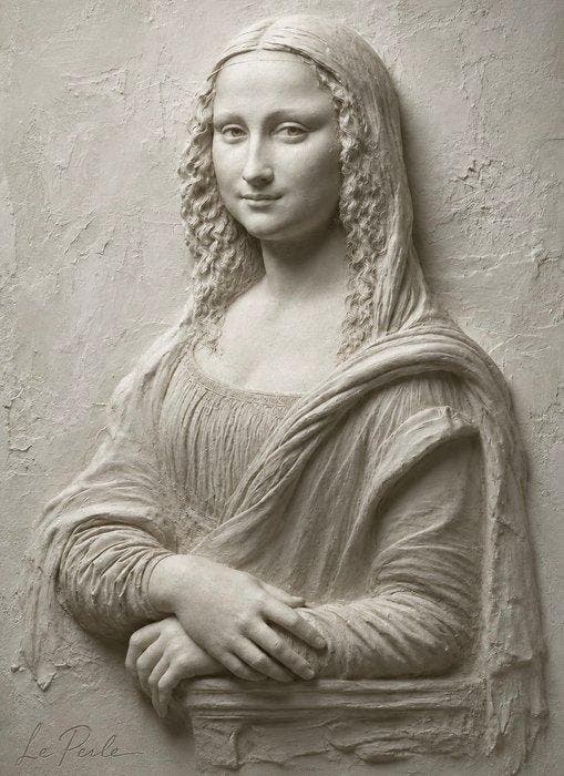 Le Perle - [XL] La Gioconda Eterna – Sculpted Renaissance, Antiek en Kunst, Kunst | Designobjecten