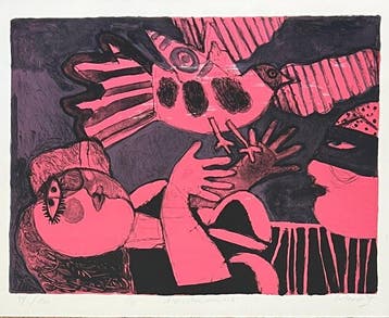 Corneille (1922-2010) - Lithographie ancienne Loiseau, Antiek en Kunst