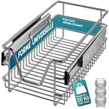 Keukenlade Set van 3 Metaal 30cm Telescopisch (Voor in Huis), Verzenden, Nieuw
