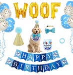 Verjaardags set WOOF voor de hond 6 delig  Blauw, Dieren en Toebehoren, Ophalen of Verzenden, Nieuw