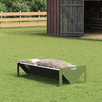 vidaXL Voederbak voor vee Zilver 108 x 50 x 28 cm, Verzenden, Nieuw