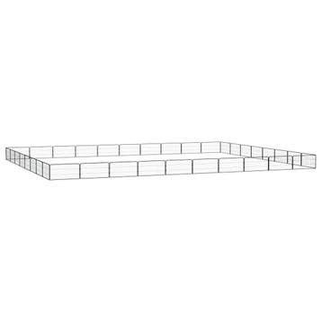 vidaXL Hondenkennel 36 panelen 100x50 cm gepoedercoat staal, Verzenden, Nieuw
