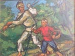 Rostislas Loukine (1904-1988) - Russian peasant family in, Antiek en Kunst