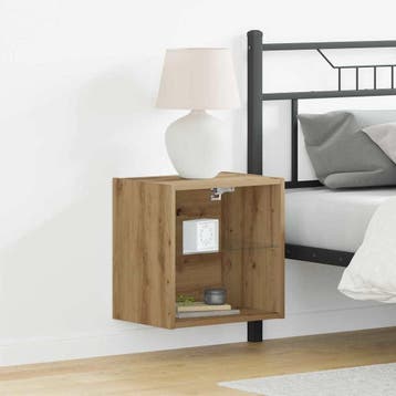 vidaXL Wandplank met LED-verlichting 2 st Bruin 40 x 28,5 x, Verzenden, Nieuw
