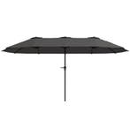 Nieuwe XXL Parasol 4 Meter Donkergrijs 4x2,2m – Waterdicht, Verzenden, Nieuw, Waterdicht, Stokparasol