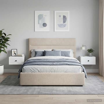 vidaXL Wandbeugel Bedkast 2 st Wit 33 x 34,5 x 20 cm Bewerkt, Minder dan 45 cm, Verzenden, Nieuw, Minder dan 55 cm