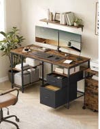 Bureau met Lades en Planken – 140 cm Werkblad Industrieel, Verzenden, Nieuw