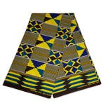 Afrikaanse Kente stof / kente print stof KT-3125 - 100% kato, Hobby en Vrije tijd, Stoffen en Lappen, Ophalen of Verzenden, Nieuw