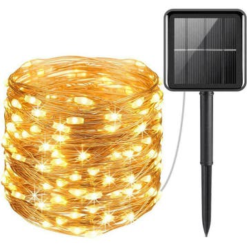 Solar lichtsnoer Twinkle met warm witte leds 10 meter, Zonne-energie, Kunststof, Verzenden, Minder dan 50 watt