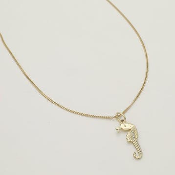 Ketting met hanger - 18 karaat Geel goud - 0.04ct. tw.
