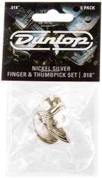 Jim Dunlop RVS vingerplectrum + duimplectrum  0.018 - 5-pack, Ophalen of Verzenden, Nieuw, Banjo