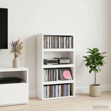 vidaXL CD Opslag Rek 4 st Wit 40 x 17 x 17 cm Bewerkt hout, Verzenden, Nieuw