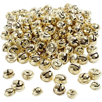 Belletjes, d 13+15+17 mm, goud, 220 div/ 1 doos, Hobby en Vrije tijd, Nieuw