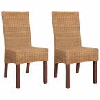 Vlechtwerk stoel - rattan/mangohout | retourdeal 49% korting, Huis en Inrichting, Stoelen, Twee, Bruin, Nieuw, Riet of Rotan