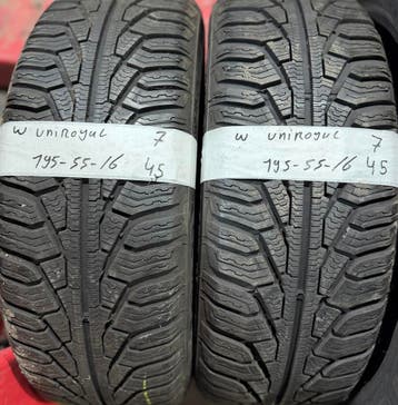2x195-55-16 Uniroyal Winter 2x7m €45 Per Band 195 55 16, Ophalen, Gebruikt, 16 inch, Winterbanden