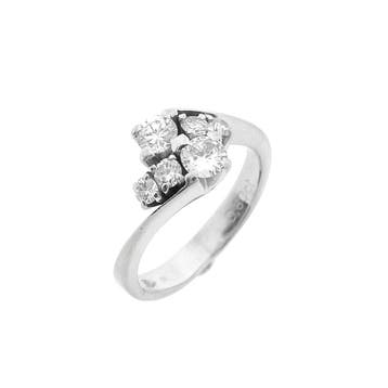 Witgouden ring met diamant 0,80 ct., 18 tot 19, Gebruikt, Overige kleuren, Ophalen of Verzenden