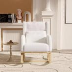 Witte Schommelstoel Fauteuil – Lamswol – Met Zijvakken  Laat, Verzenden, Nieuw