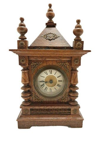 Tafelklok - Antiek - Eik - 1930-1940, Antiek en Kunst