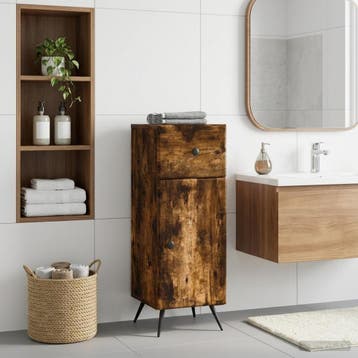vidaXL Badkamer Opbergkast BREDA Gerookt eiken 30 x 31 x 80, Verzenden, Nieuw