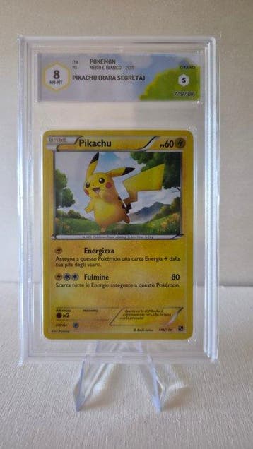 Pokémon - 1 Graded card - Pikachu 115/114 Secret rare -, Nieuw