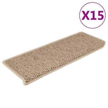 vidaXL Trapmatten zelfklevend 15 st sisal-look 65x21x4 cm, Verzenden, Nieuw
