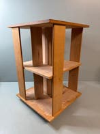 Boekenkast - Compacte houten draaibare boekenmolen. - Hout