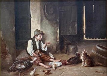 Gaetano Chierici (1838-1920) - La beffa al gatto