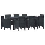 vidaXL Tuin eettafelset 9 pcs Antracietkleurig Polypropyleen, Verzenden, Nieuw, Meer dan 8 zitplaatsen