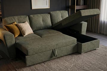Slaapbank APARTMENT 245cm 3-zitter met ottoman en, Ophalen of Verzenden, Nieuw