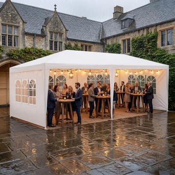 Paviljoen Novara met 5 zijpanelen, waterdicht, 6x3m - wit, Tuin en Terras, Partytenten, Verzenden, Nieuw