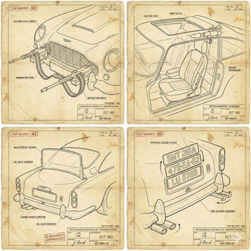 CREATIVE_HUB - Disegno Tecnico Ufficiale - Set of 4 Bond car, Nieuw